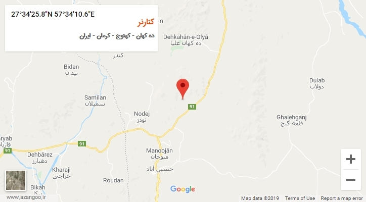روستای کنارنر بر روی نقشه