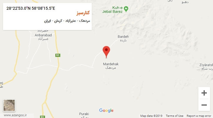 روستای کنارسبز بر روی نقشه
