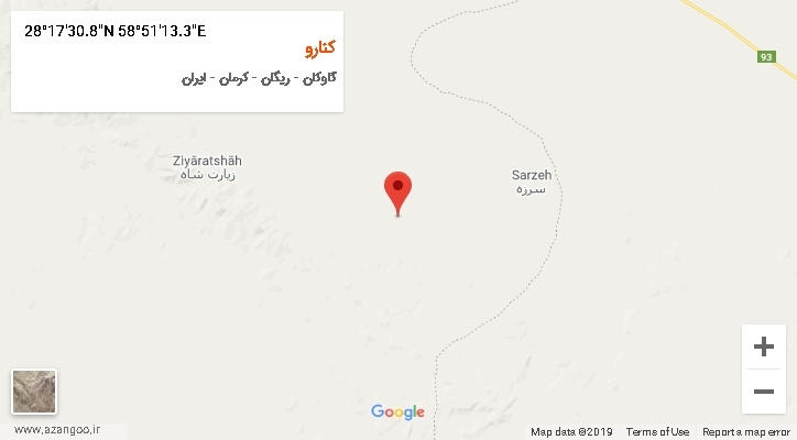 روستای کنارو بر روی نقشه