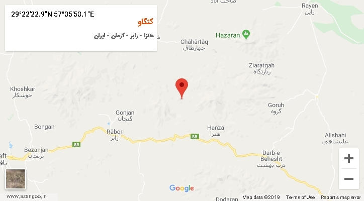 روستای کنگاو بر روی نقشه