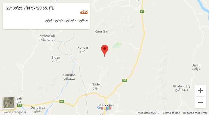 روستای کنگه بر روی نقشه