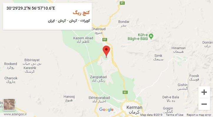 روستای کنج ریگ بر روی نقشه