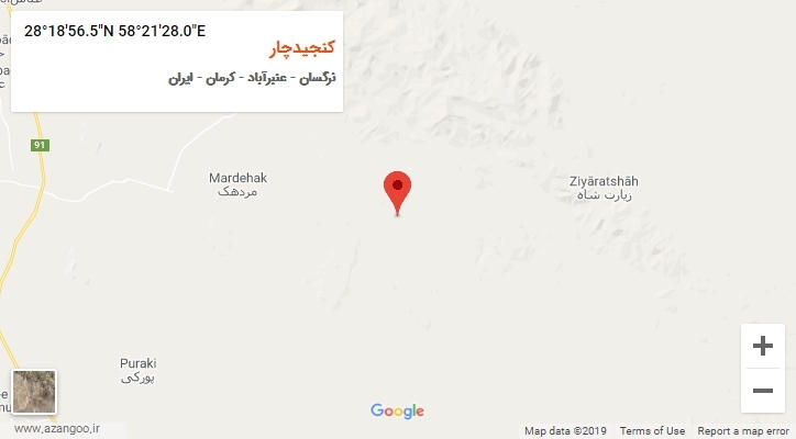 روستای کنجیدچار بر روی نقشه