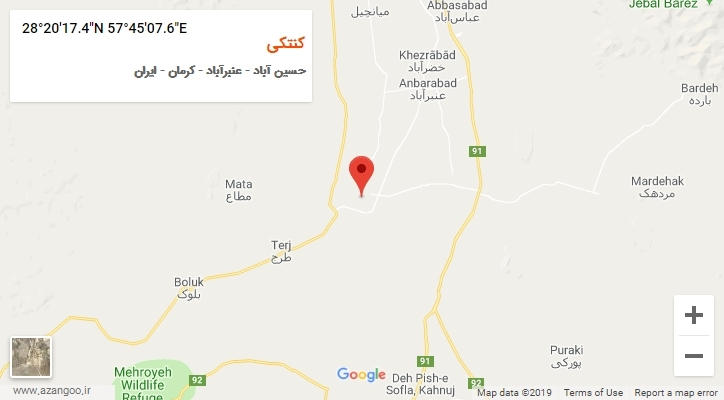 روستای کنتکی بر روی نقشه