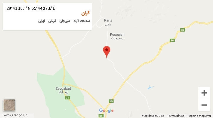 روستای کران بر روی نقشه