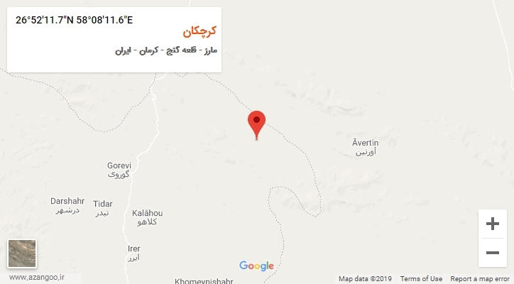 روستای کرچکان بر روی نقشه