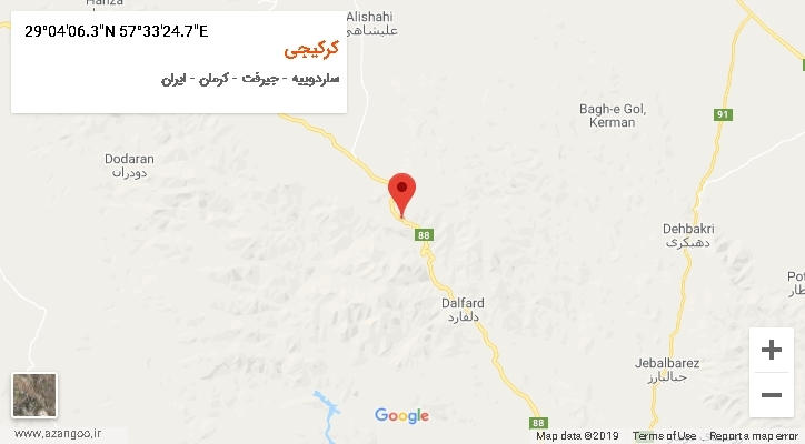 روستای کرکیجی بر روی نقشه