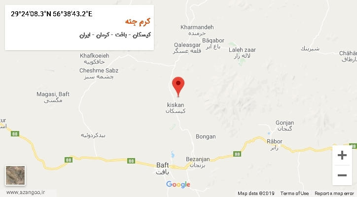 روستای کرم جنه بر روی نقشه