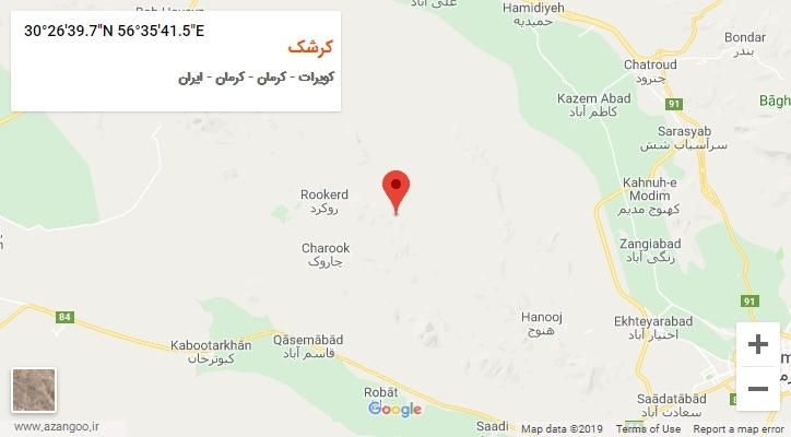 روستای کرشک بر روی نقشه