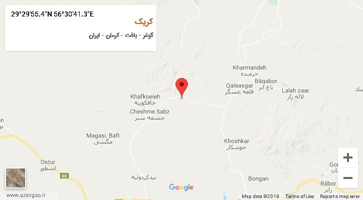 روستای کریک بر روی نقشه