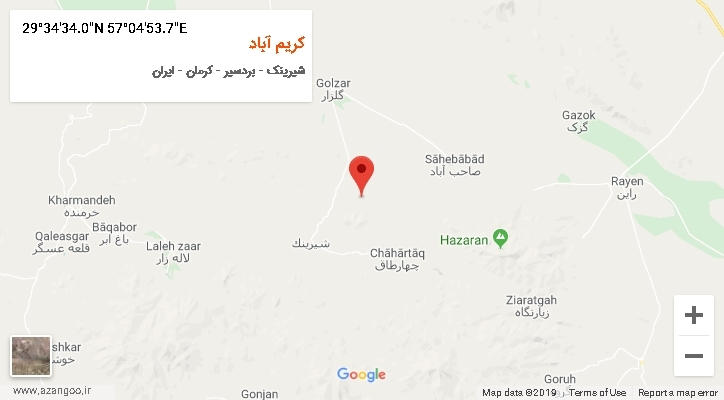روستای کریم آباد بر روی نقشه