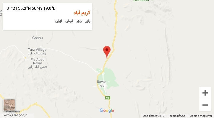 روستای کریم آباد بر روی نقشه