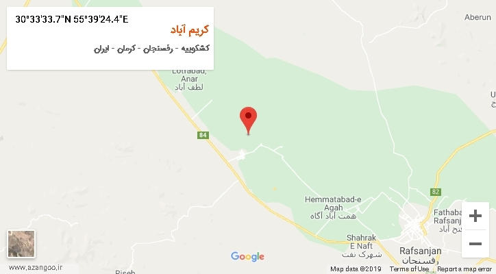 روستای کریم آباد بر روی نقشه