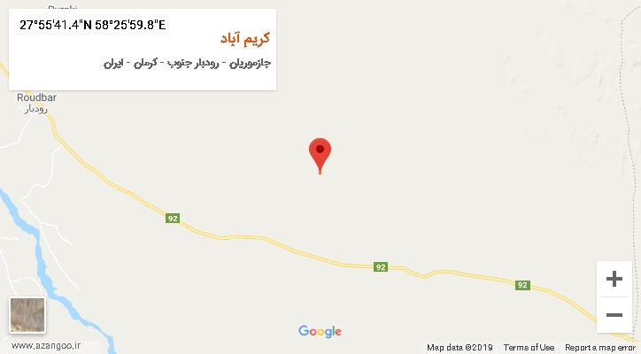 روستای کریم آباد بر روی نقشه