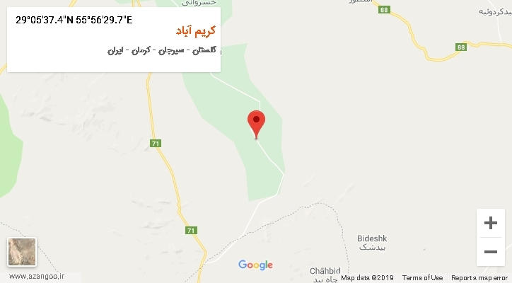 روستای کریم آباد بر روی نقشه