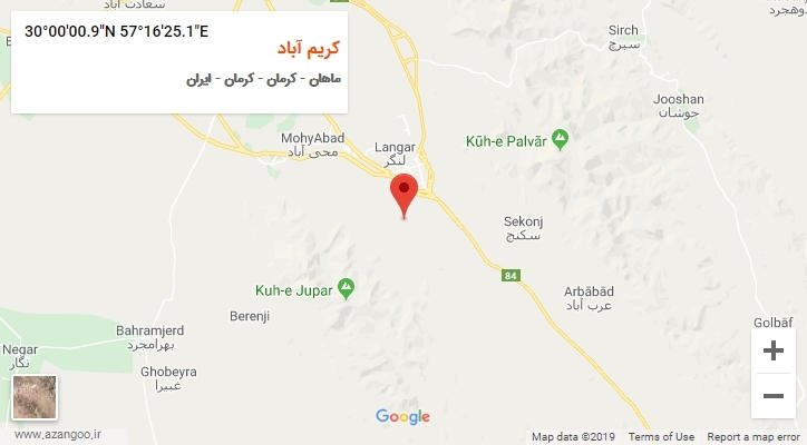 روستای کریم آباد بر روی نقشه