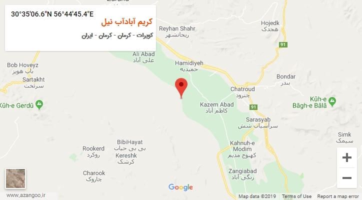 روستای کریم آبادآب نیل بر روی نقشه