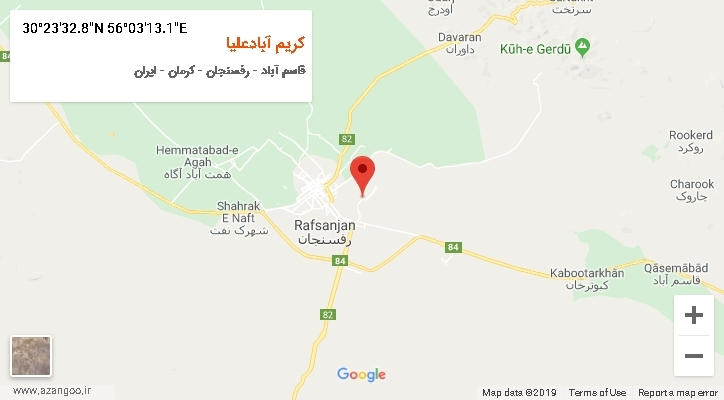 روستای کریم آبادعلیا بر روی نقشه
