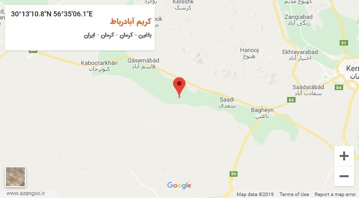 روستای کریم آبادرباط بر روی نقشه
