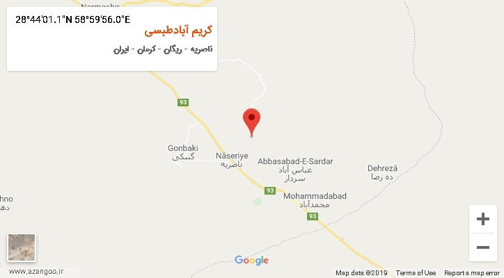 روستای کریم آبادطبسی بر روی نقشه