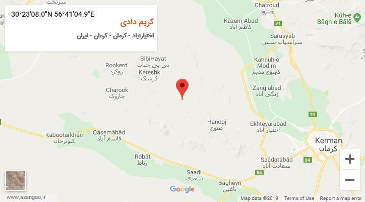 روستای کریم دادی بر روی نقشه