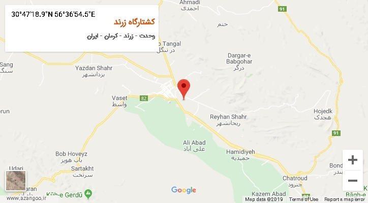 روستای کشتارگاه زرند بر روی نقشه