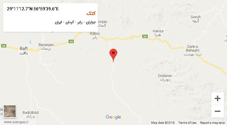 روستای کتک بر روی نقشه