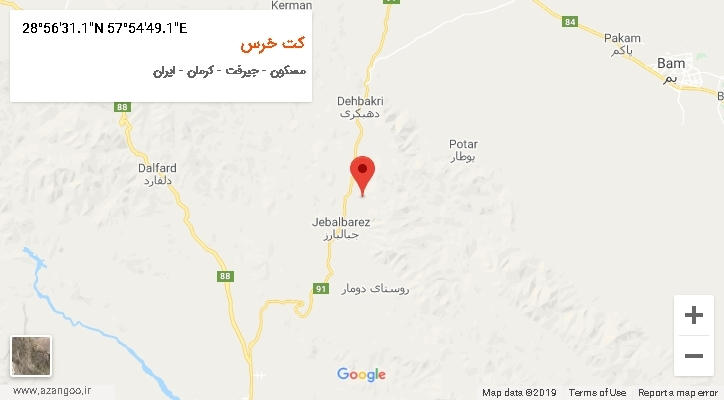 روستای کت خرس بر روی نقشه