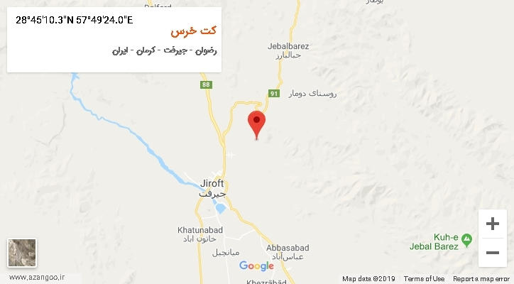 روستای کت خرس بر روی نقشه