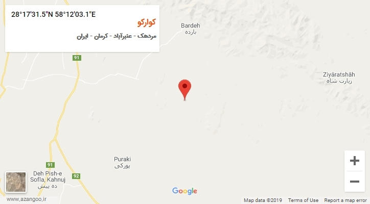 روستای کوارکو بر روی نقشه