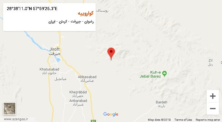 روستای کواروییه بر روی نقشه