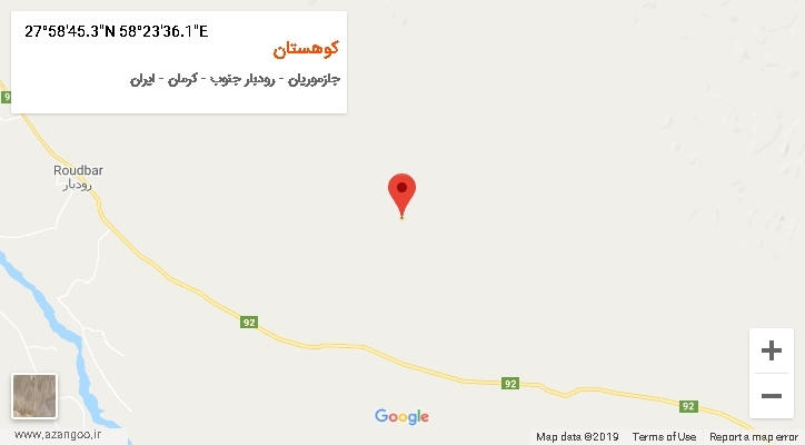 روستای کوهستان بر روی نقشه