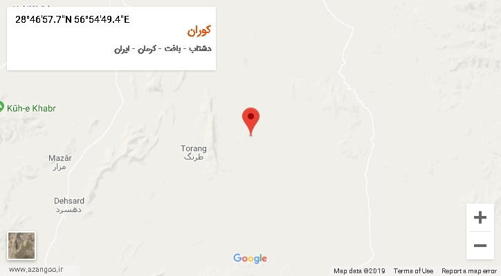 روستای کوران بر روی نقشه