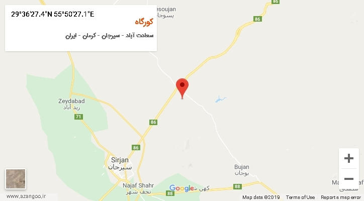 روستای کورگاه بر روی نقشه