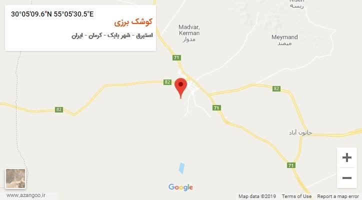 روستای کوشک برزی بر روی نقشه