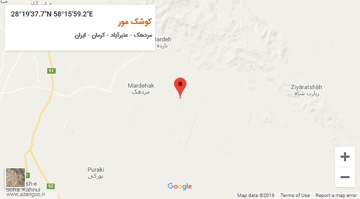 روستای کوشک مور بر روی نقشه
