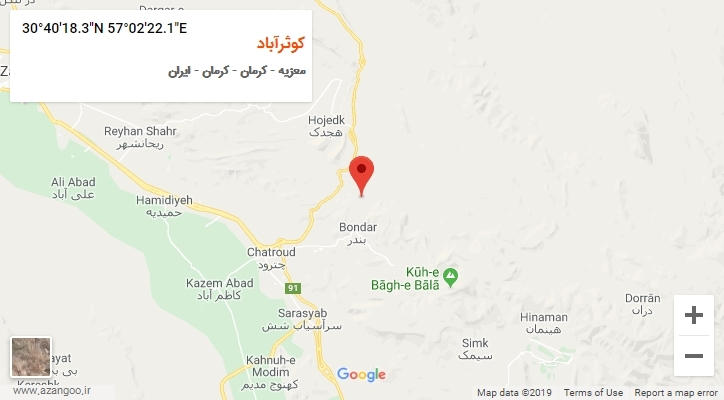 روستای کوثرآباد بر روی نقشه