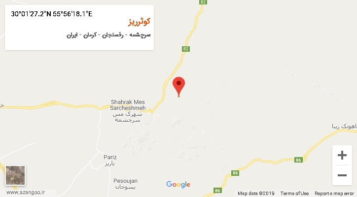 روستای کوثرریز بر روی نقشه