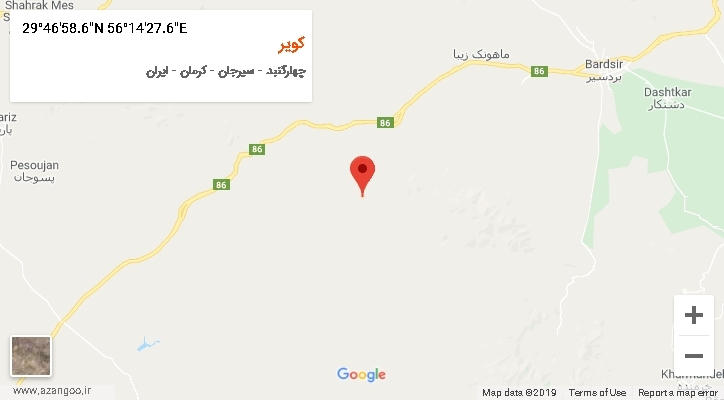 روستای کویر بر روی نقشه