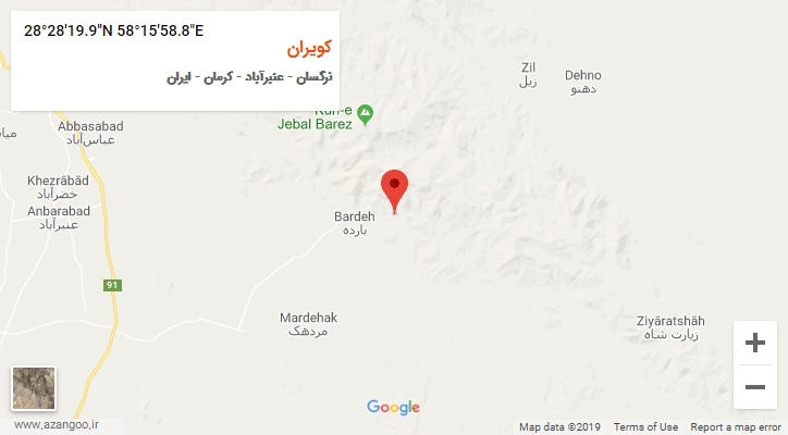 روستای کویران بر روی نقشه