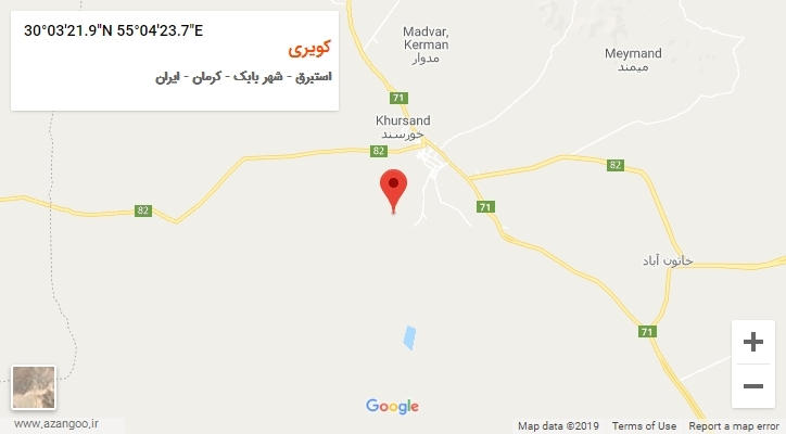 روستای کویری بر روی نقشه