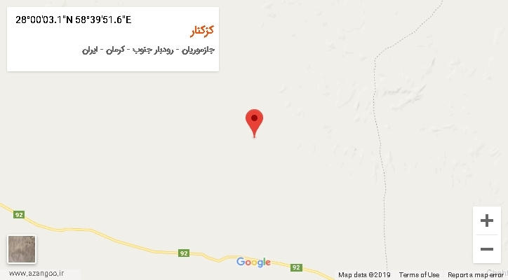 روستای کزکنار بر روی نقشه