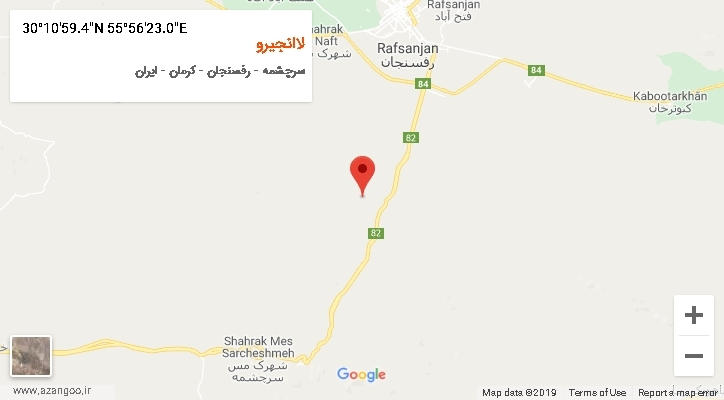روستای لاانجیرو بر روی نقشه