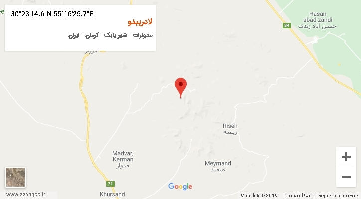 روستای لادربیدو بر روی نقشه