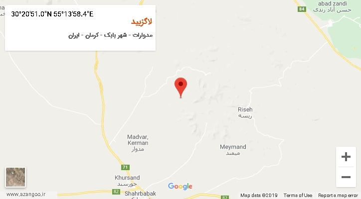 روستای لاگزبید بر روی نقشه