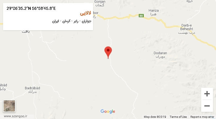 روستای لالایی بر روی نقشه