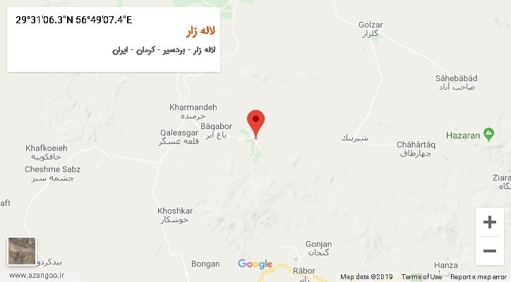 روستای لاله زار بر روی نقشه