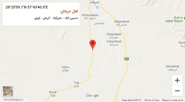 روستای لعل مرجان بر روی نقشه