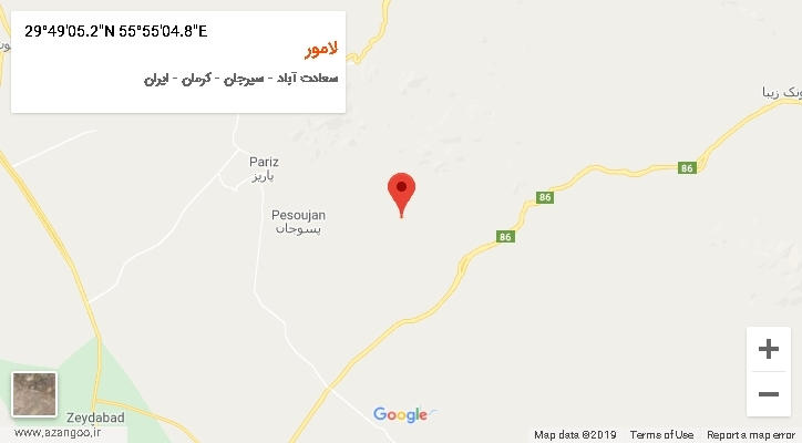روستای لامور بر روی نقشه
