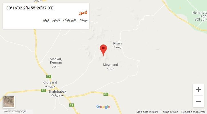 روستای لامور بر روی نقشه